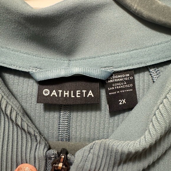 Athleta Light Blue/green Ribbed Salutation Jacket - Picture 2 of 4